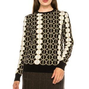 Black and Gold Circle Pattern Sweater